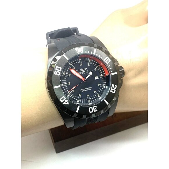 Invicta Men's Watch 30760 Pro Diver Quartz Red Black Dial Rubber Strap 52mm - Picture 12 of 15